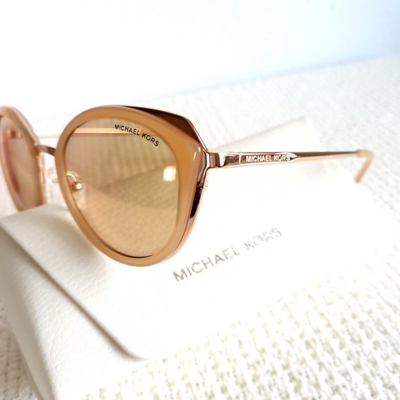 New Michael Kors Charleston Sunglasses in Rose Gold/Milky Lt Brown (MK1029)